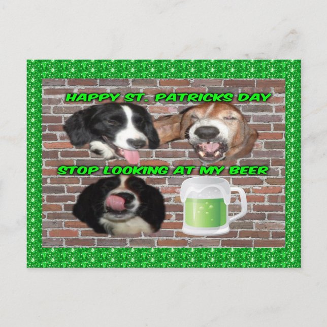 Carte Postale Basset Hound Arrêter De Regarder Ma  (Devant)