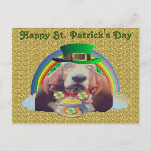 Carte postale Basset Hound Bonne St. Patrick's Day