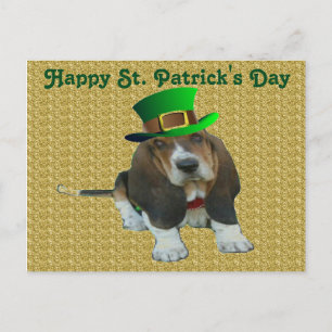Carte postale Basset Hound Bonne StPatrick's Day