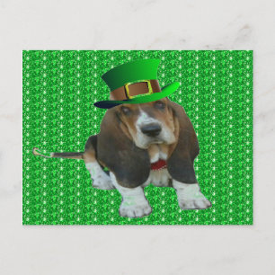 Carte postale Basset Hound Bonne StPatrick's Day