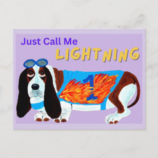 Carte Postale Basset Hound Chien de Course APPELLEZ-MOI JUSTE L'