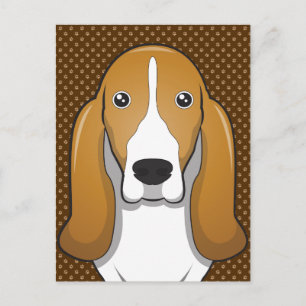 Carte Postale Basset Hound Chig Cartoon Paws