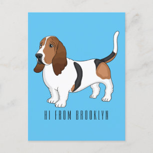 Carte Postale Basset hound dessin de chien