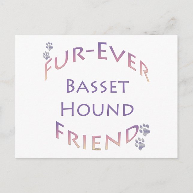 Carte Postale Basset Hound Furever (Devant)