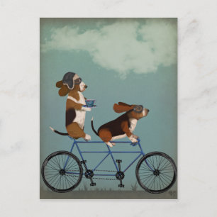 Carte Postale Basset Hound Tandem