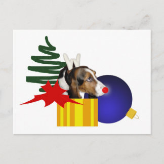 Carte postale Basset Reindeer