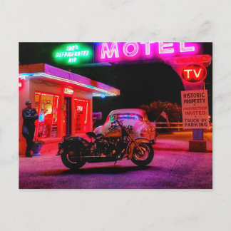 Carte Postale Bassin au feu de la route historique 66 Neon