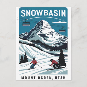 Carte Postale Bassin De Neige Ski Au Mont Ogden