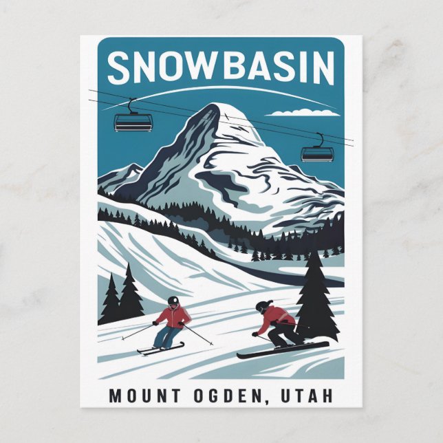 Carte Postale Bassin De Neige Ski Au Mont Ogden (Devant)