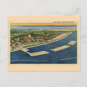Carte Postale Bassin de Yacht vintage, Corpus Christi, Texas