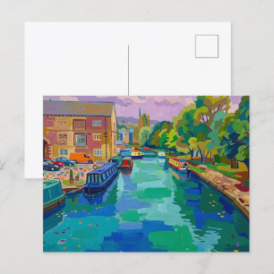 Carte Postale Bassin du canal de Sowerby Bridge, peinture de sty