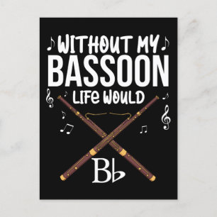 Carte Postale Bassoon Cadeaux Joueur de bande Jazz Musique Basso