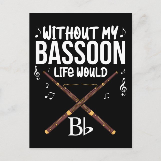 Carte Postale Bassoon Cadeaux Joueur de bande Jazz Musique Basso (Devant)