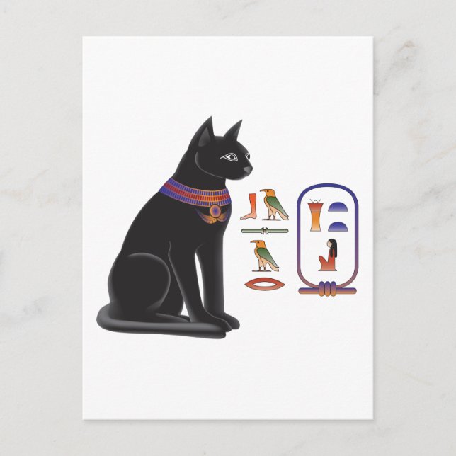 Carte Postale Bastet, déesse chatte égyptienne (Devant)