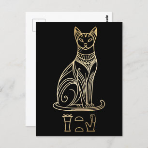 Carte Postale Bastet, déesse égyptienne des chats. Nom dans les
