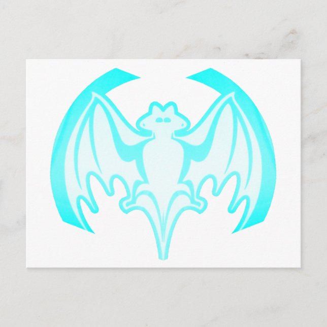 Carte Postale Bat Cyan Inv Le MUSÉE Zazzle Cadeaux (Devant)