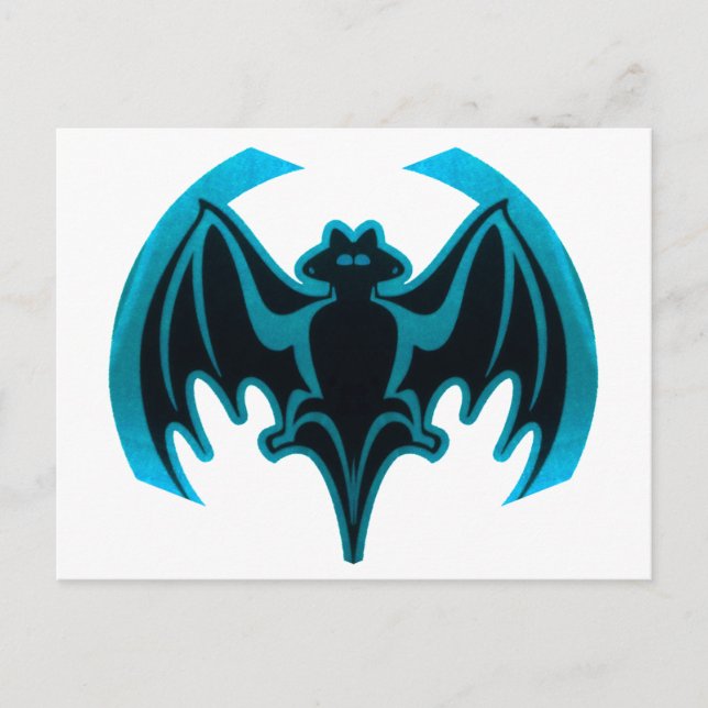 Carte Postale Bat Cyan Le MUSÉE Zazzle Cadeaux (Devant)