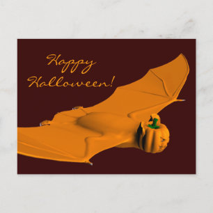 Carte Postale Bat d'Halloween bizarre