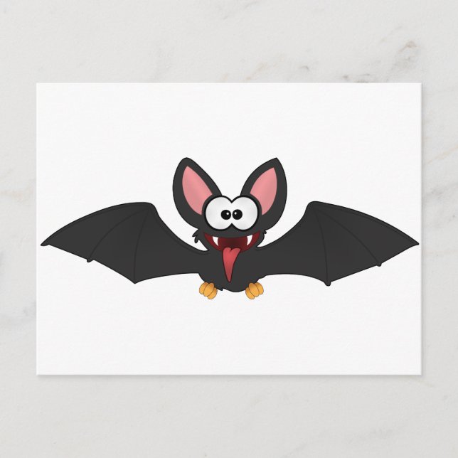 Carte Postale Bat d'Halloween drôle (Devant)