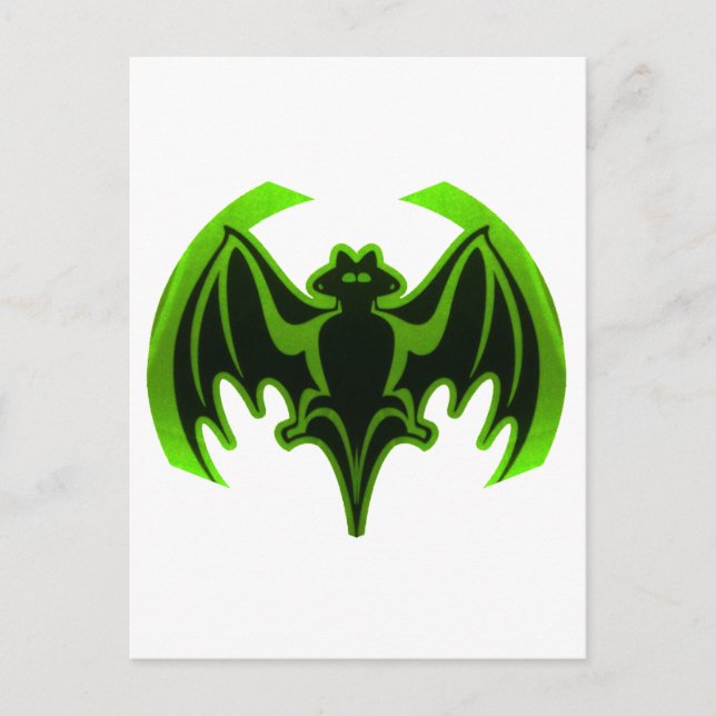 Carte Postale Bat Green MUSEUM Zazzle Cadeaux (Devant)