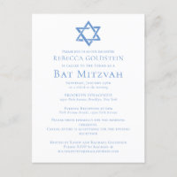 Bat mitzvah Artiste Bleu Étoile de David