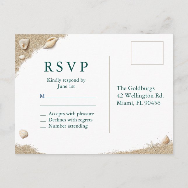 Carte postale Bat mitzvah RSVP Turquoise Beach Wav (Dos)