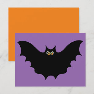 Carte Postale Bat noir d'Halloween