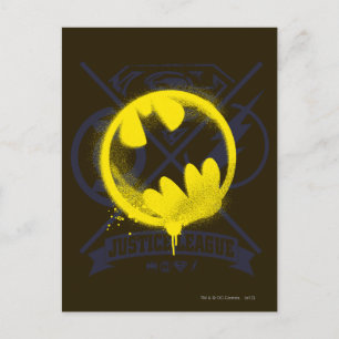 Carte Postale Bat Symbol Tagged Over Justice League