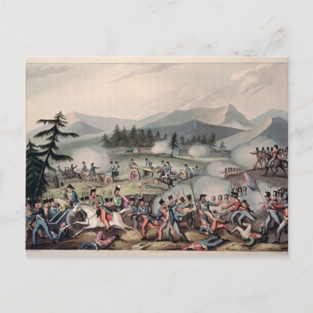 Carte Postale Bataille de Barrosa gravée par I. Clarke (Devant)