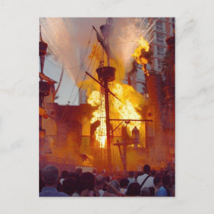 Carte Postale Bataille De Bateau De Pirate À Treasure Island À V