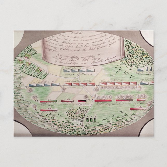 Carte Postale Bataille de Camden, 1780 (Devant)