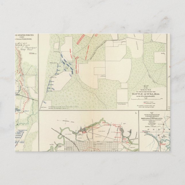 Carte Postale Bataille de Corinth Iuka Bayou Fourche (Devant)