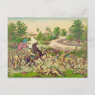 Carte Postale Bataille de guerre de Quingua aux Philippines en A