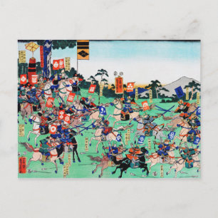 Carte Postale Bataille de Kawanakajima, Ukiyo-e