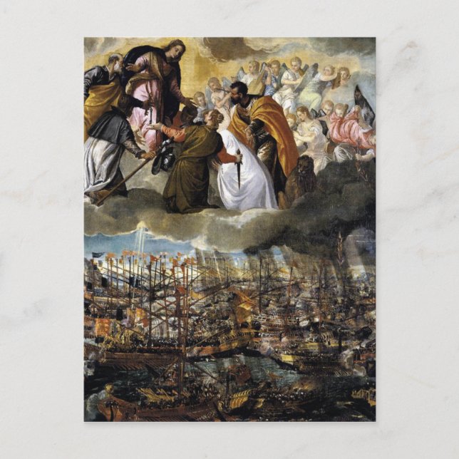 Carte Postale Bataille de Lepanto par Paolo Veronese (Devant)