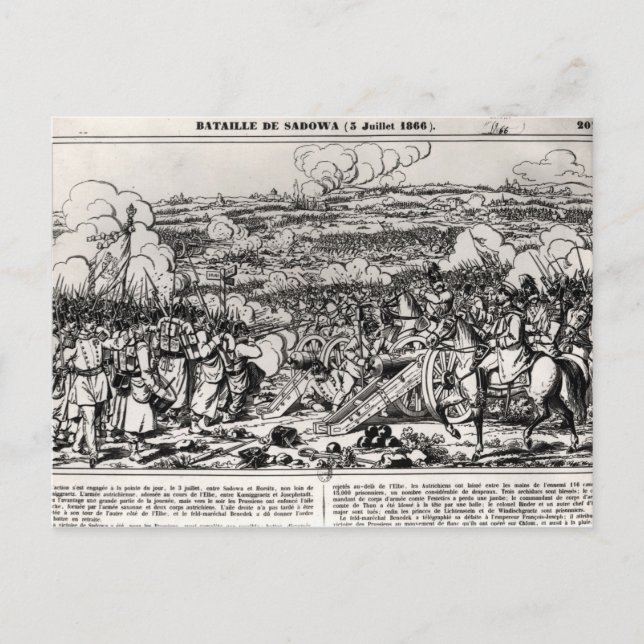 Carte Postale Bataille de Sadowa, le 3 juillet 1866 (Devant)