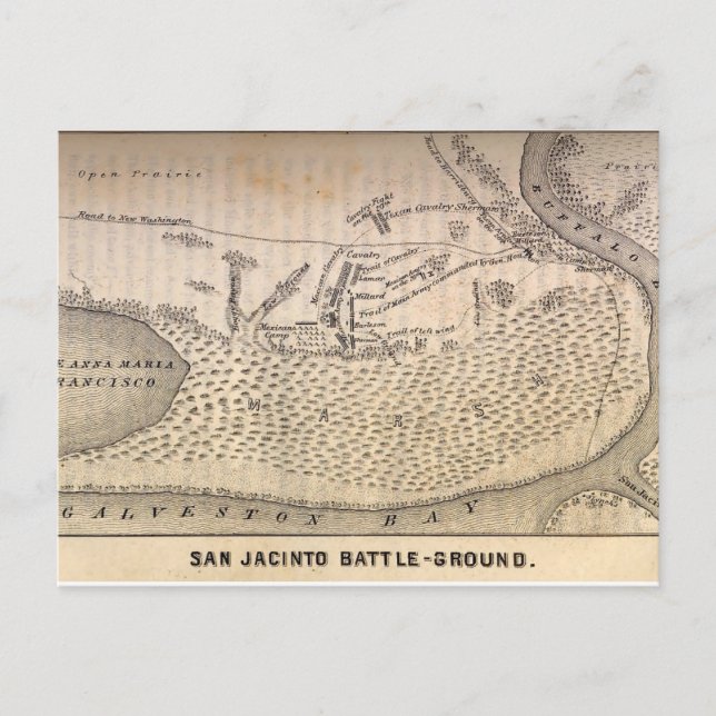 Carte Postale Bataille de San Jacinto (Devant)