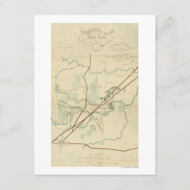 Carte Postale Bataille de Stones River - Guerre civile Panoramiq (Devant)