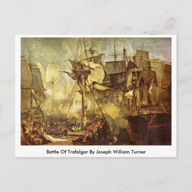 Carte Postale Bataille De Trafalgar Par Joseph William Turner (Devant)