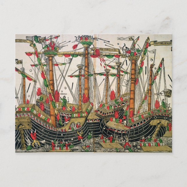 Carte Postale Bataille de Zonchio, 1499 (Devant)