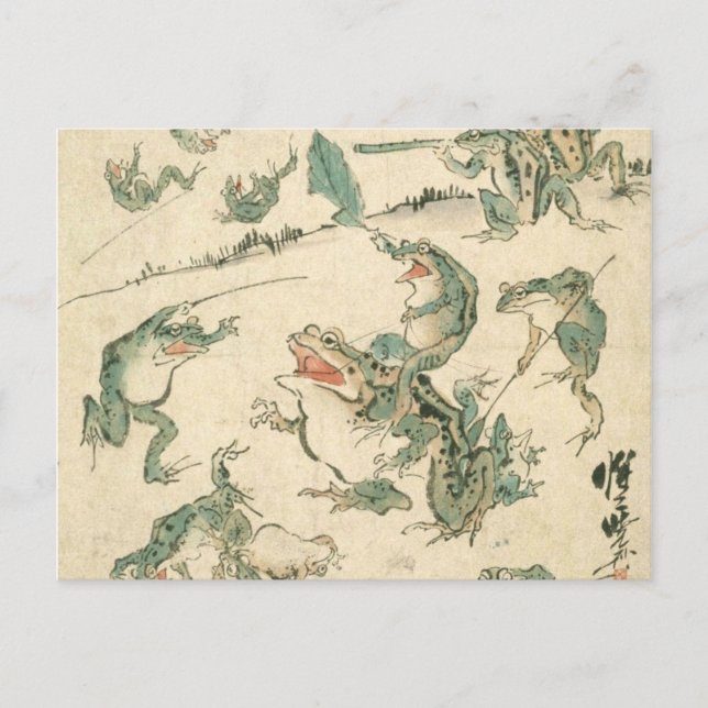 Carte Postale Bataille Des Grenouilles - Kawanabe Kyosai (Devant)