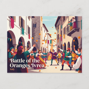 Carte Postale Bataille des Oranges Ivrea Italie