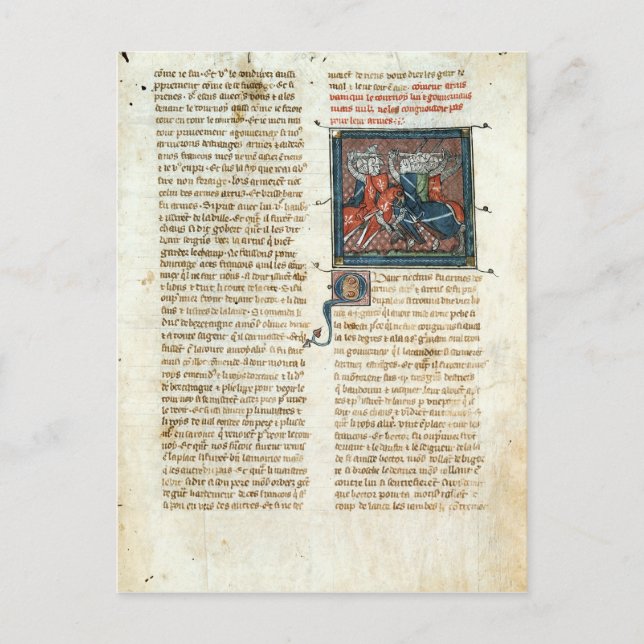 Carte Postale Bataille entre chevaliers, extrait de 'Roman d'Art (Devant)