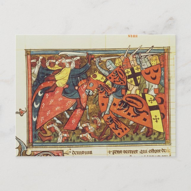 Carte Postale Bataille entre les croisés et les musulmans (Devant)