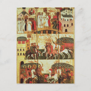 Carte Postale Bataille entre Novgorodians et Suzdaliens