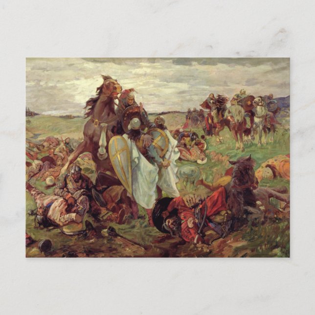 Carte Postale Bataille entre Russes et Tatars, 1916 (Devant)