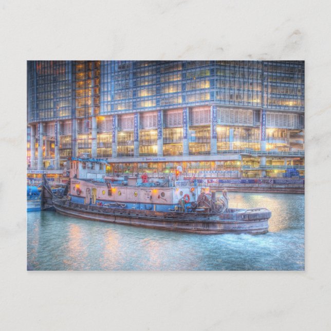 Carte Postale Bateau à moteur sur Chicago River (Devant)