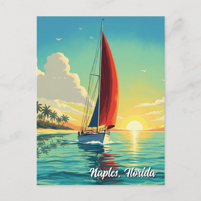 Carte Postale Bateau à Naples Floride Voyage (Devant)