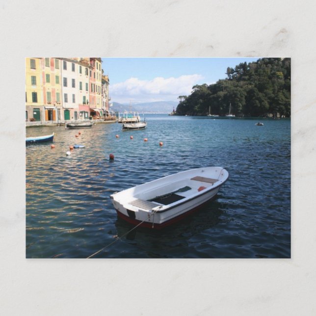 Carte Postale Bateau à Portofino Italie (Devant)