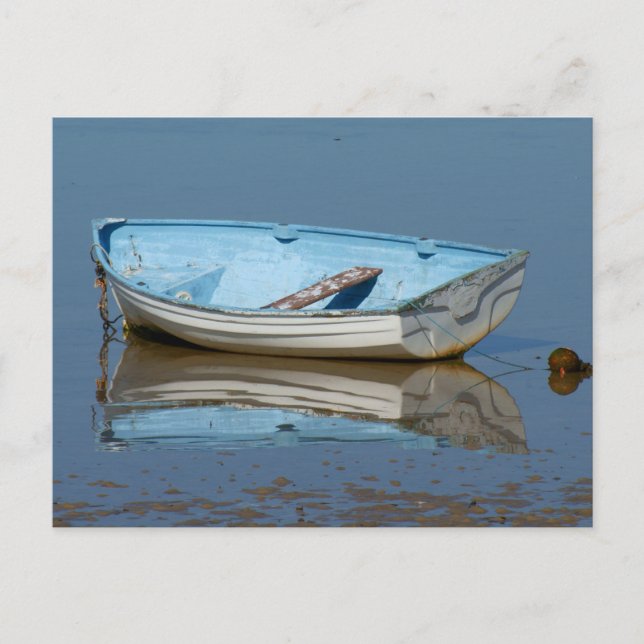 Carte Postale Bateau à ramer bleu (Devant)